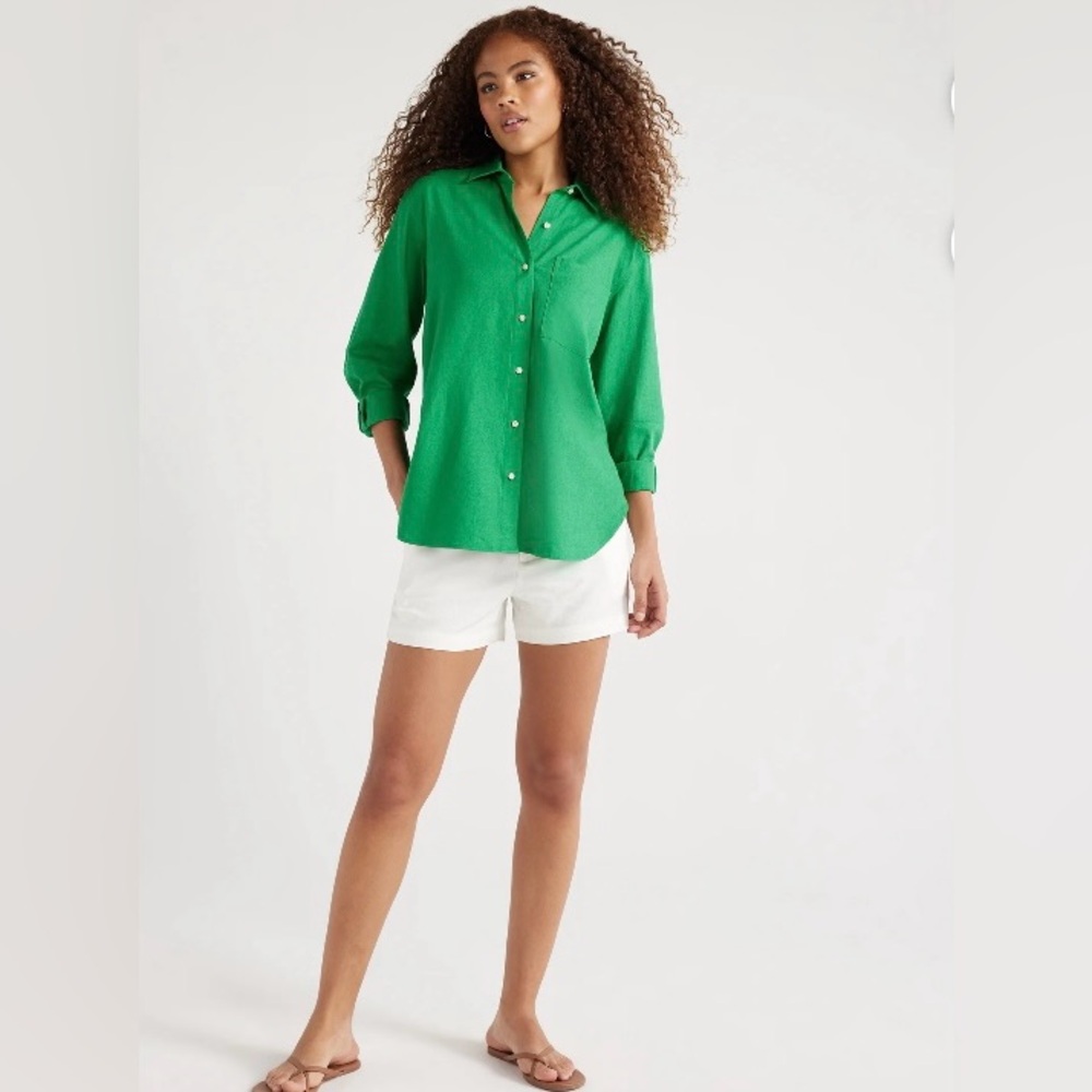 SOLD-Free Assembly Jelly Bean Green Button-Up Shirt - Large - (Retired Style) - Picture 5 of 8